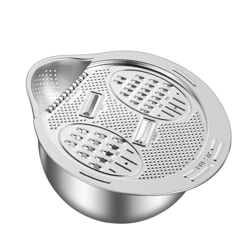304 Stainless Steel Multi-Functional Vegetable Cutter & Drainer – Master Chef Skills Effortlessly!