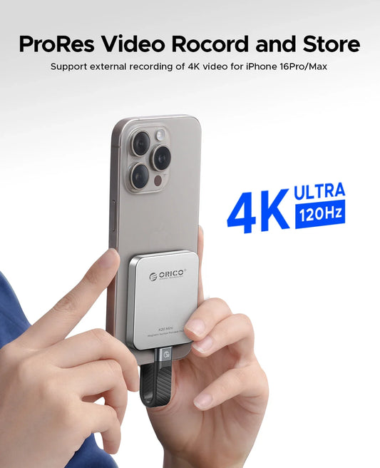 K20Mini Magnetic SSD (iPhone 16/15 Pro/Max) – 2000MB/s, 4K ProRes