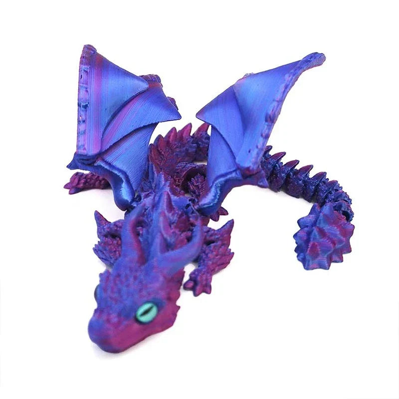 3D Printed Magic Dragon Fidget Toy: Movable Joints, Rotatable & Articulated – Office Desktop Ornament, Gift for Adults & Kids