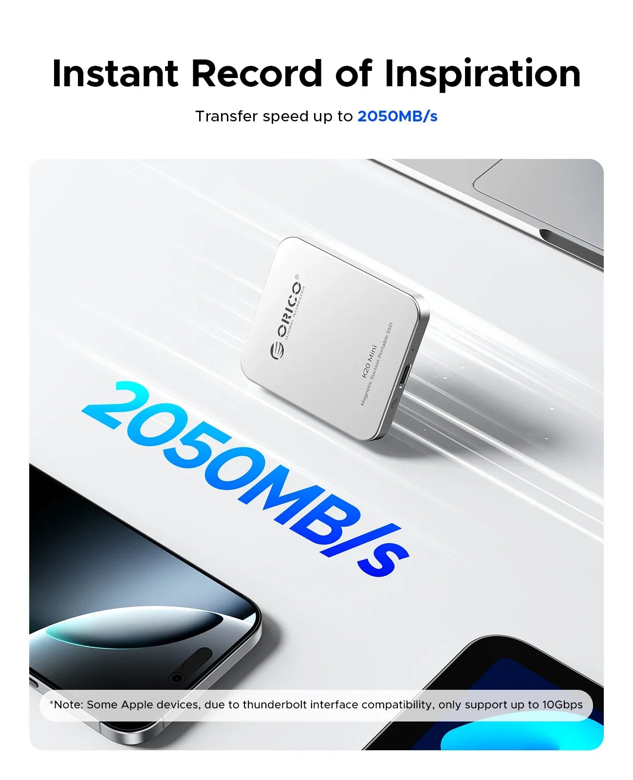 K20Mini Magnetic SSD (iPhone 16/15 Pro/Max) – 2000MB/s, 4K ProRes