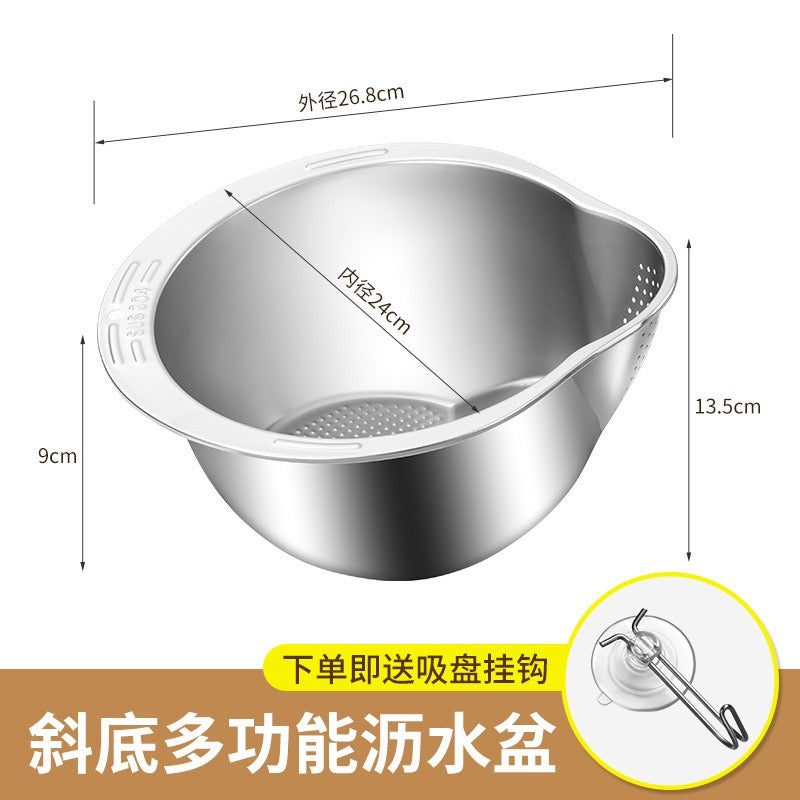 304 Stainless Steel Multi-Functional Vegetable Cutter & Drainer – Master Chef Skills Effortlessly!