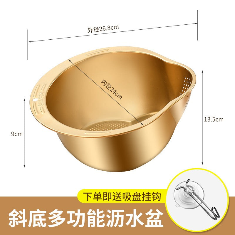 304 Stainless Steel Multi-Functional Vegetable Cutter & Drainer – Master Chef Skills Effortlessly!