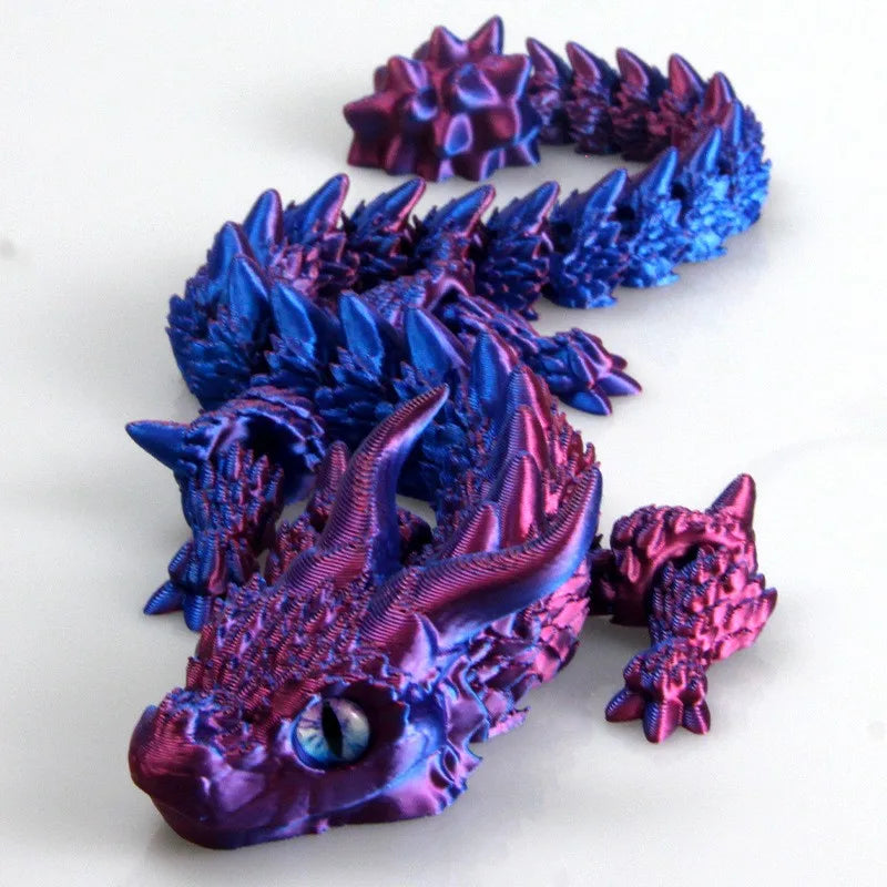3D Printed Magic Dragon Fidget Toy: Movable Joints, Rotatable & Articulated – Office Desktop Ornament, Gift for Adults & Kids