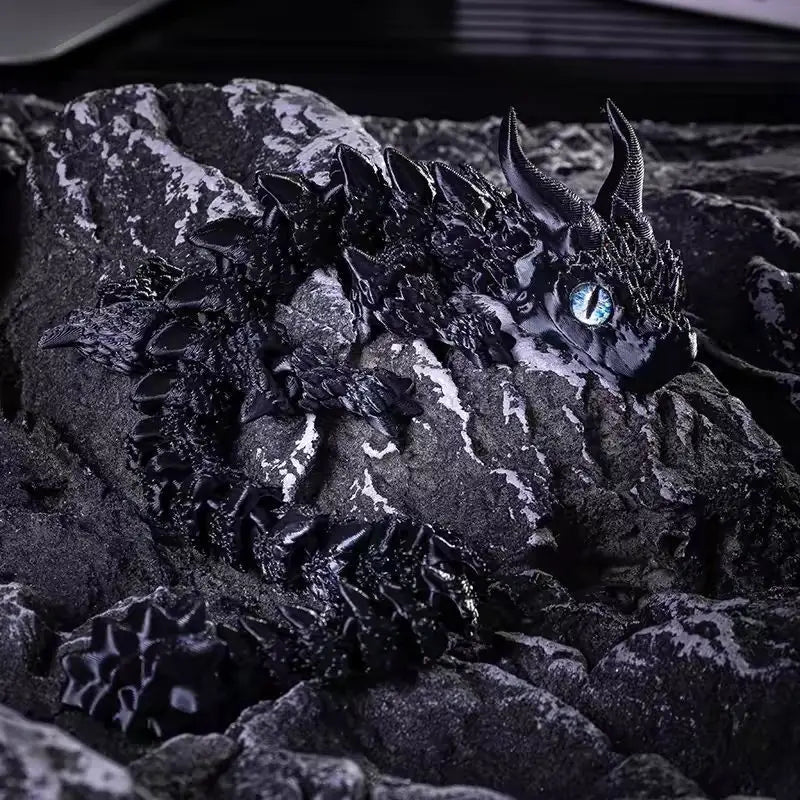 3D Printed Magic Dragon Fidget Toy: Movable Joints, Rotatable & Articulated – Office Desktop Ornament, Gift for Adults & Kids