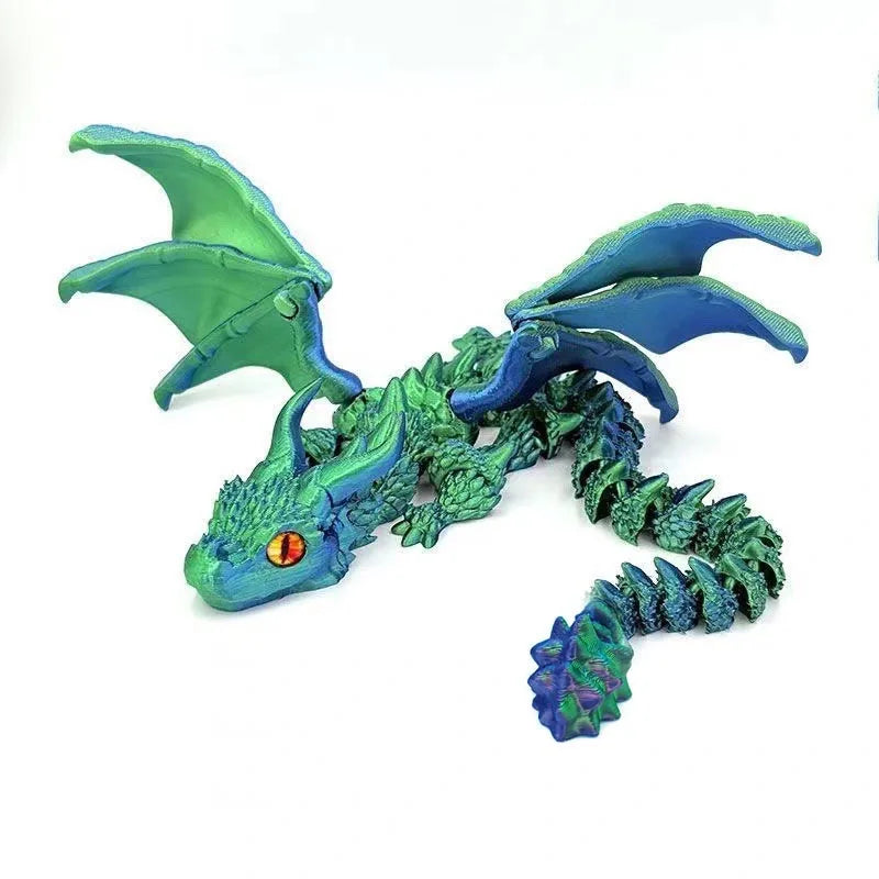 3D Printed Magic Dragon Fidget Toy: Movable Joints, Rotatable & Articulated – Office Desktop Ornament, Gift for Adults & Kids
