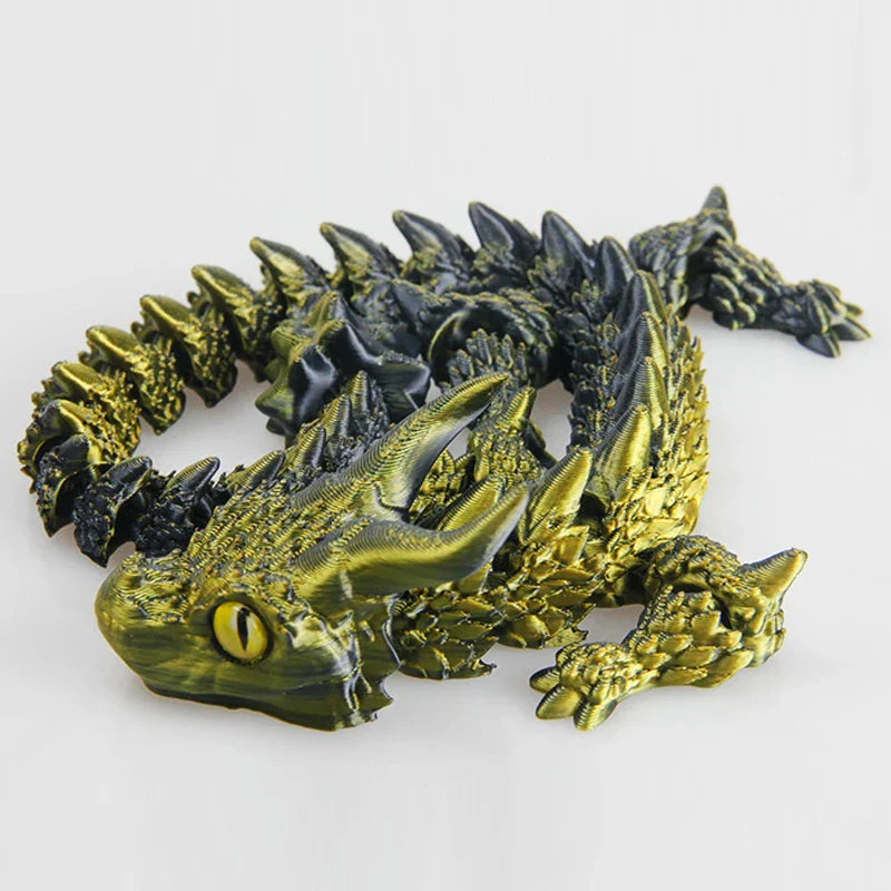 3D Printed Magic Dragon Fidget Toy: Movable Joints, Rotatable & Articulated – Office Desktop Ornament, Gift for Adults & Kids
