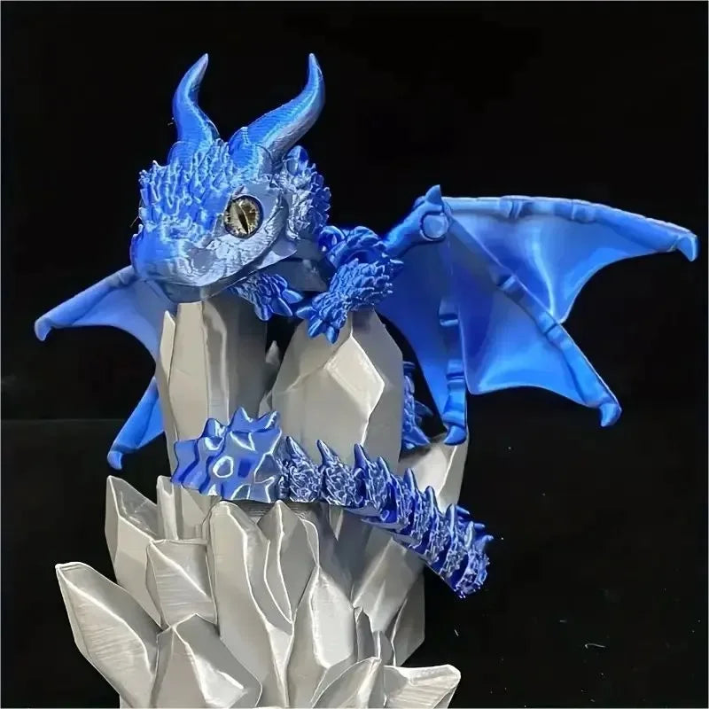 3D Printed Magic Dragon Fidget Toy: Movable Joints, Rotatable & Articulated – Office Desktop Ornament, Gift for Adults & Kids